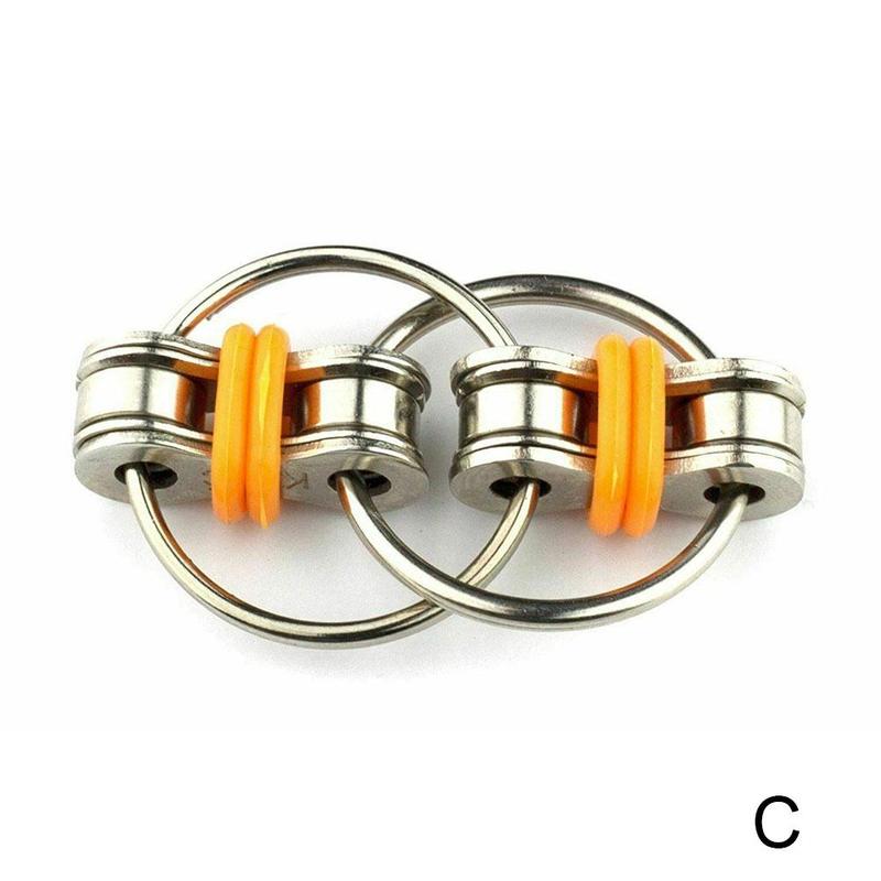 Decompression Chain Vent Toy Decompression Chain Bicycle Chain Carved Buckle Sensory Toys Stress Relieve: Orange
