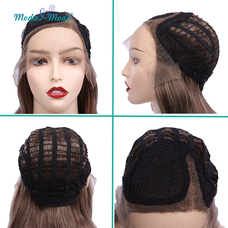 Moda & Mode hair 22” Blond Straight Synthetic Wig for Women African American L Part Synthetic Lace Front Wig