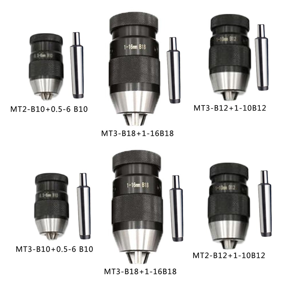 1pcs morse cone MT1 MT2 MT3 B10 B12 B16 B18 B22 Drill Chuck Self Tighten Drill Chuck Light Duty Taper Milling Tool lathe chuck