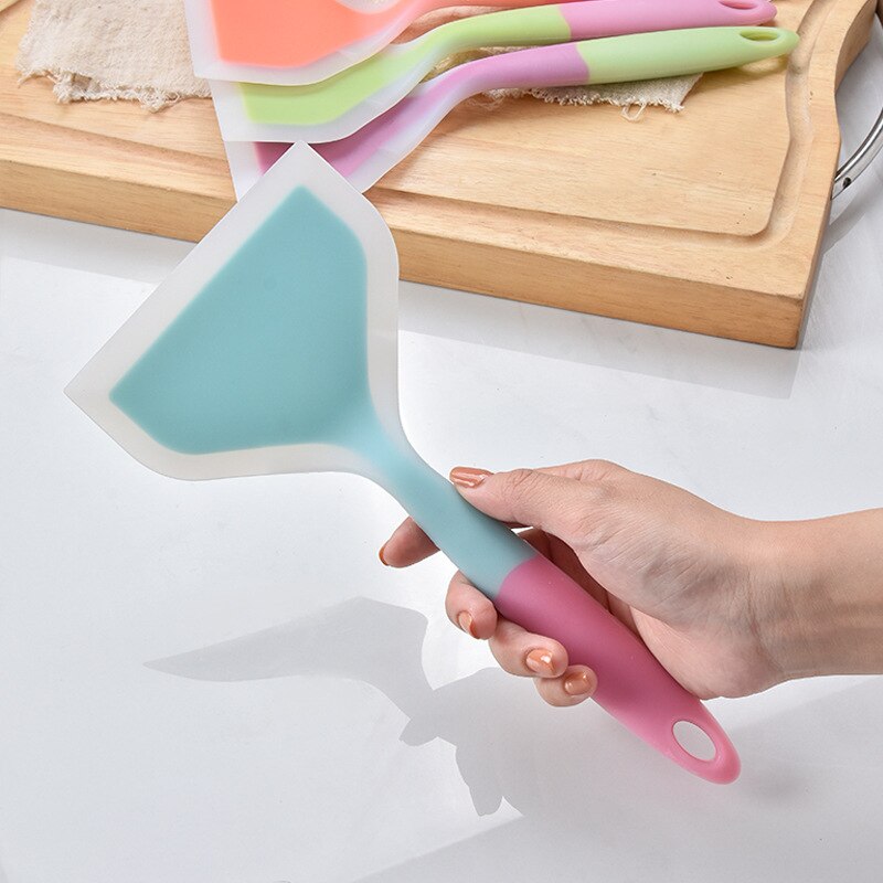 Silicone Kitchen Ware Cooking Utensils Spatula Beef Meat Egg Kitchen Scraper Wide Pizza Cooking Tools Shovel Non-stick Spatula