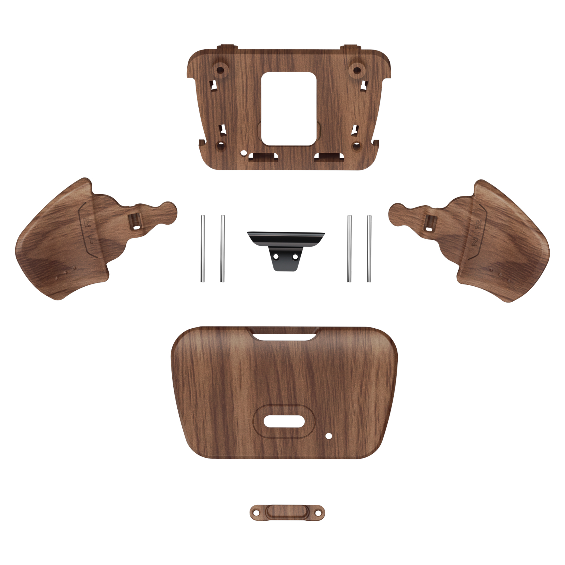 eXtremeRate Replacement Redesigned K1 K2 Back Button for PS5 RISE Remap Kit - Controller &amp; RISE Remap Board NOT Included: Wood Grain