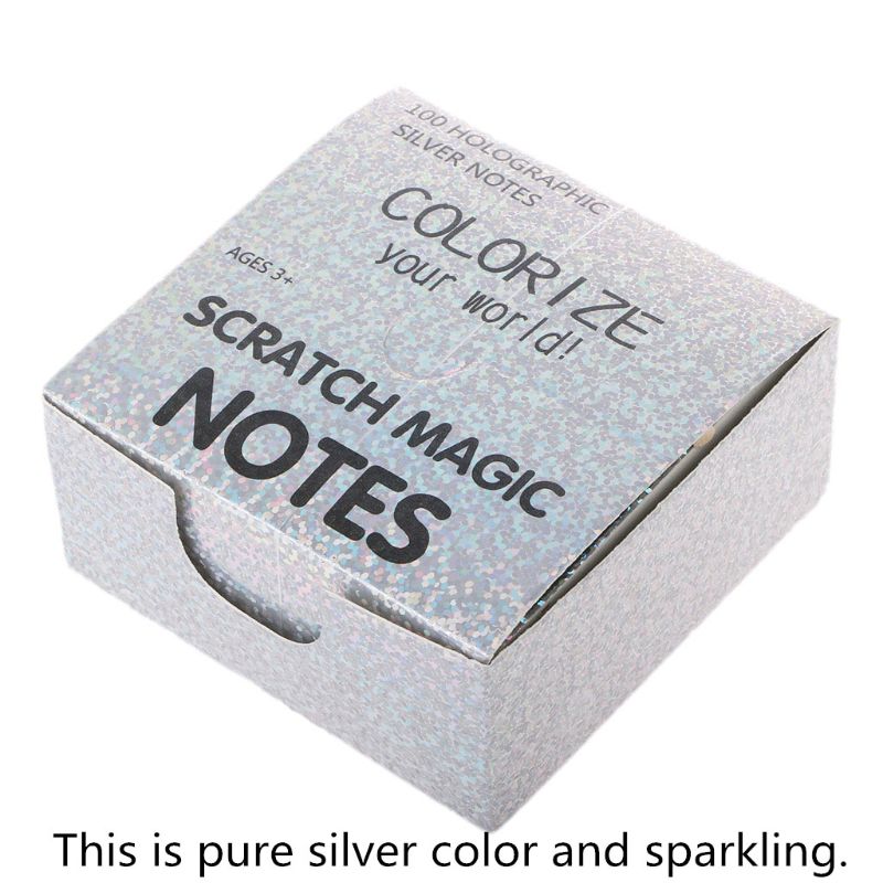 100PCS Rainbow Scratch Art Mini Notes With Wooden Stylus Scraping Drawing Toys Arts And Crafts For Girls Dec17: 7HH901103-B