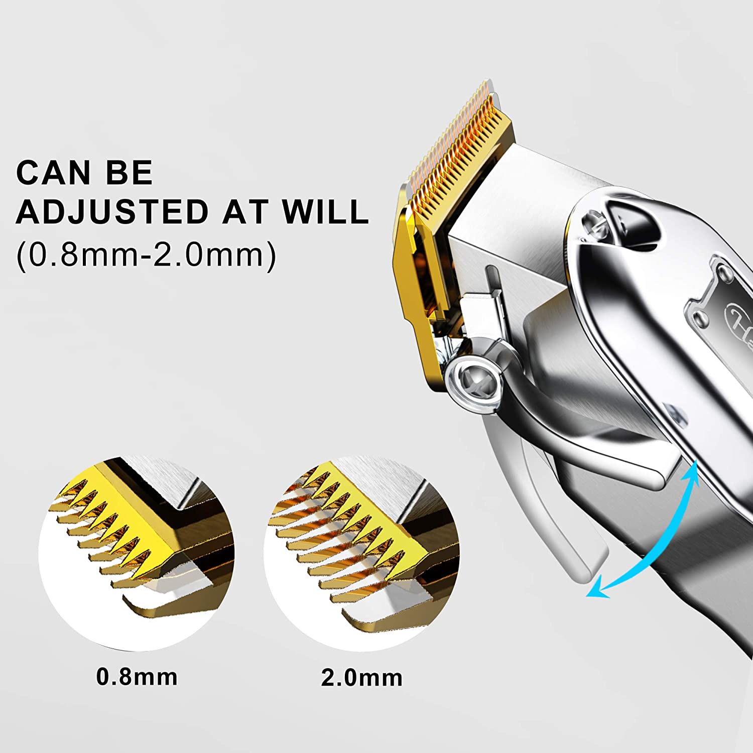 All metal Men‘s hair clipper electric LED rechargeable hair trimmer electric hair cutter machine fading blending