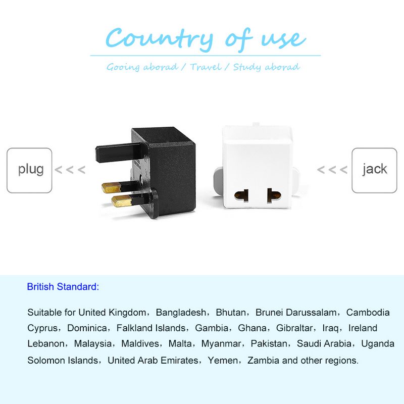 UK Plug Power Adapter Japan China CN US European EU To UK British Travel Adapter Electrical Plug Charger Socket AC Converter