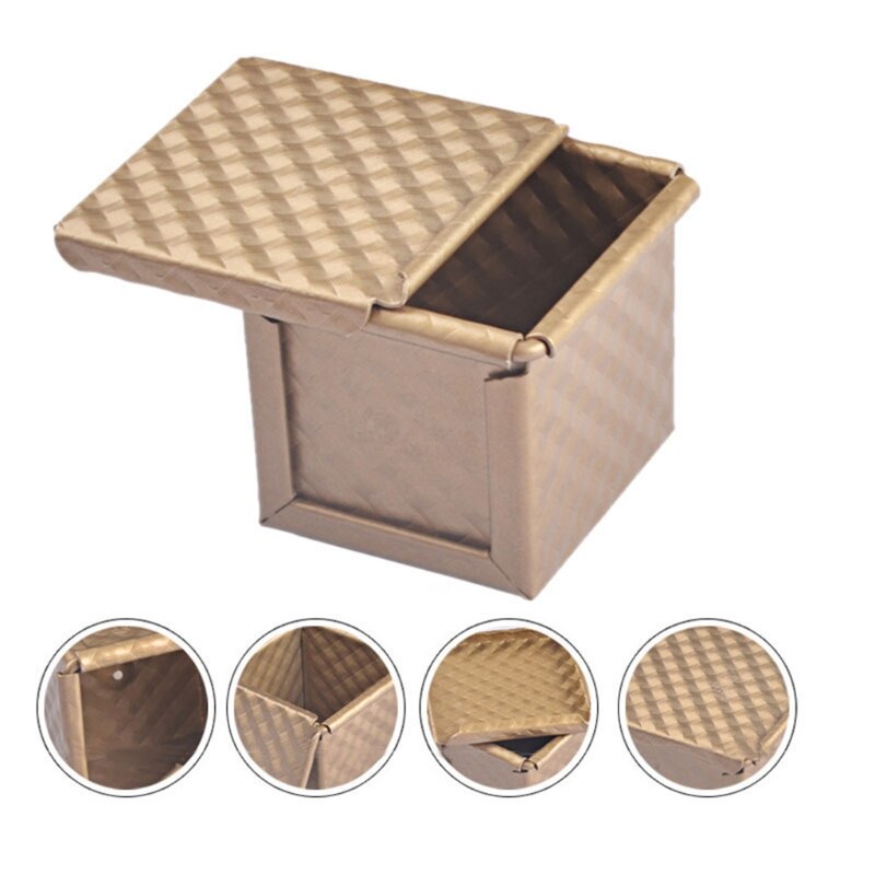 Square Loaf Pan with Lid Toast Mold Bread Pan Pullman Loaf Pan with Cover Non-Stick Mini Water Cube Toast Box