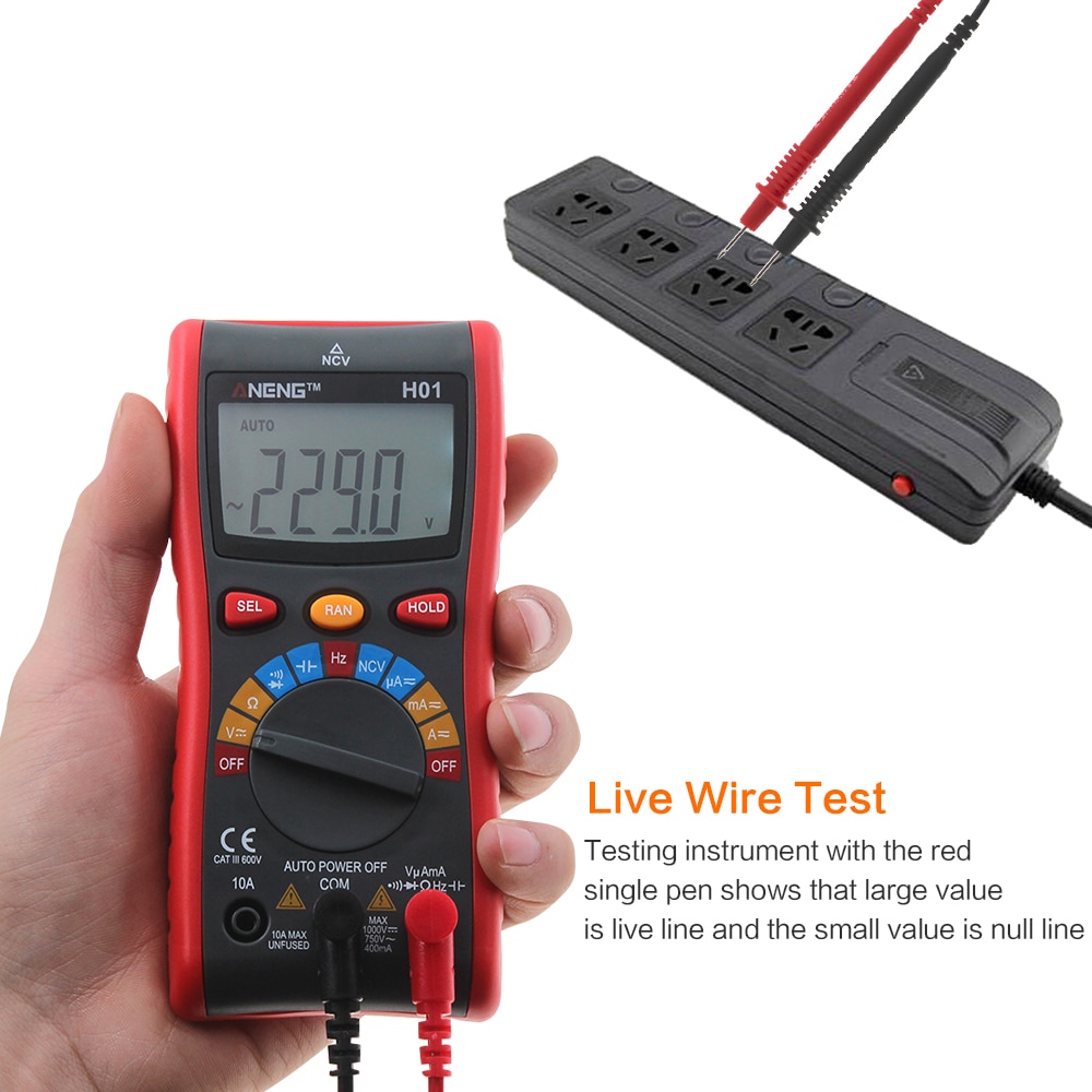 Aneng  h01 4000 telt digitale multimeter testers auto elektrische comprobador transistor tester multitester multimetro