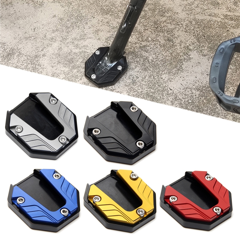 Motorrad Fahrrad Ständer Verlängerung Fuß Seite Stehen Verlängerung Fuß Pad Unterstützung Platte Motorrad Zubehör Aluminium Legierung