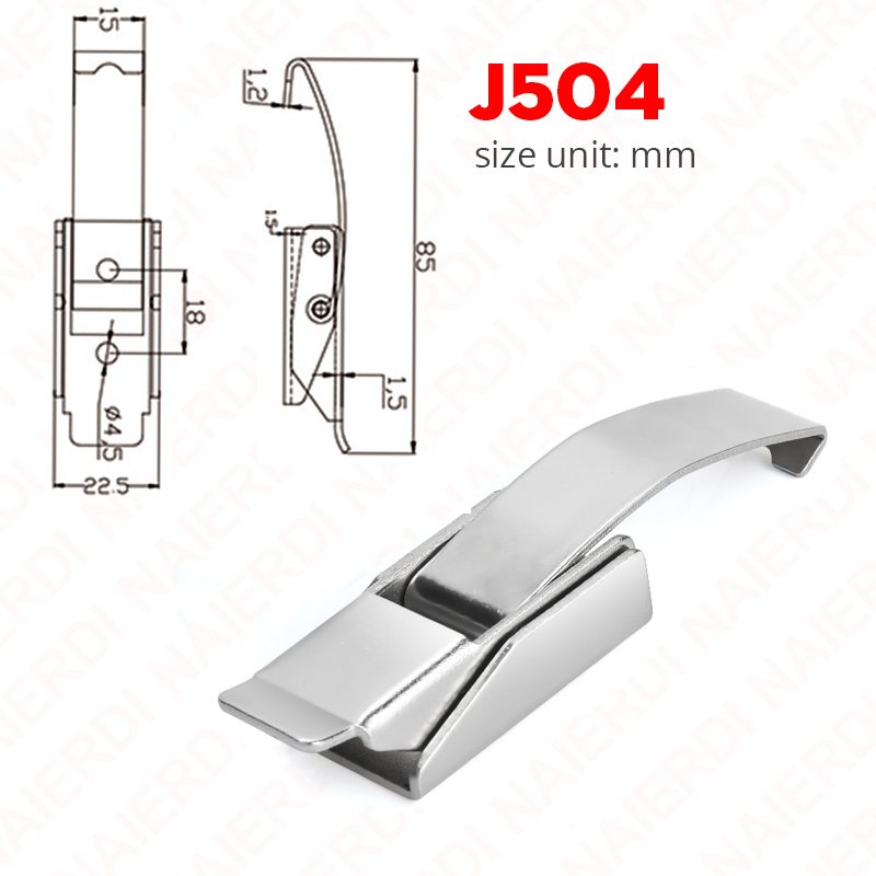 NAIERDI 6PCS Mild Steel Hasp Cabinet Boxes Spring Loaded Latch Catch Toggle Hasp For Sliding Door Window Hardware Tool Box Lock: Nickel