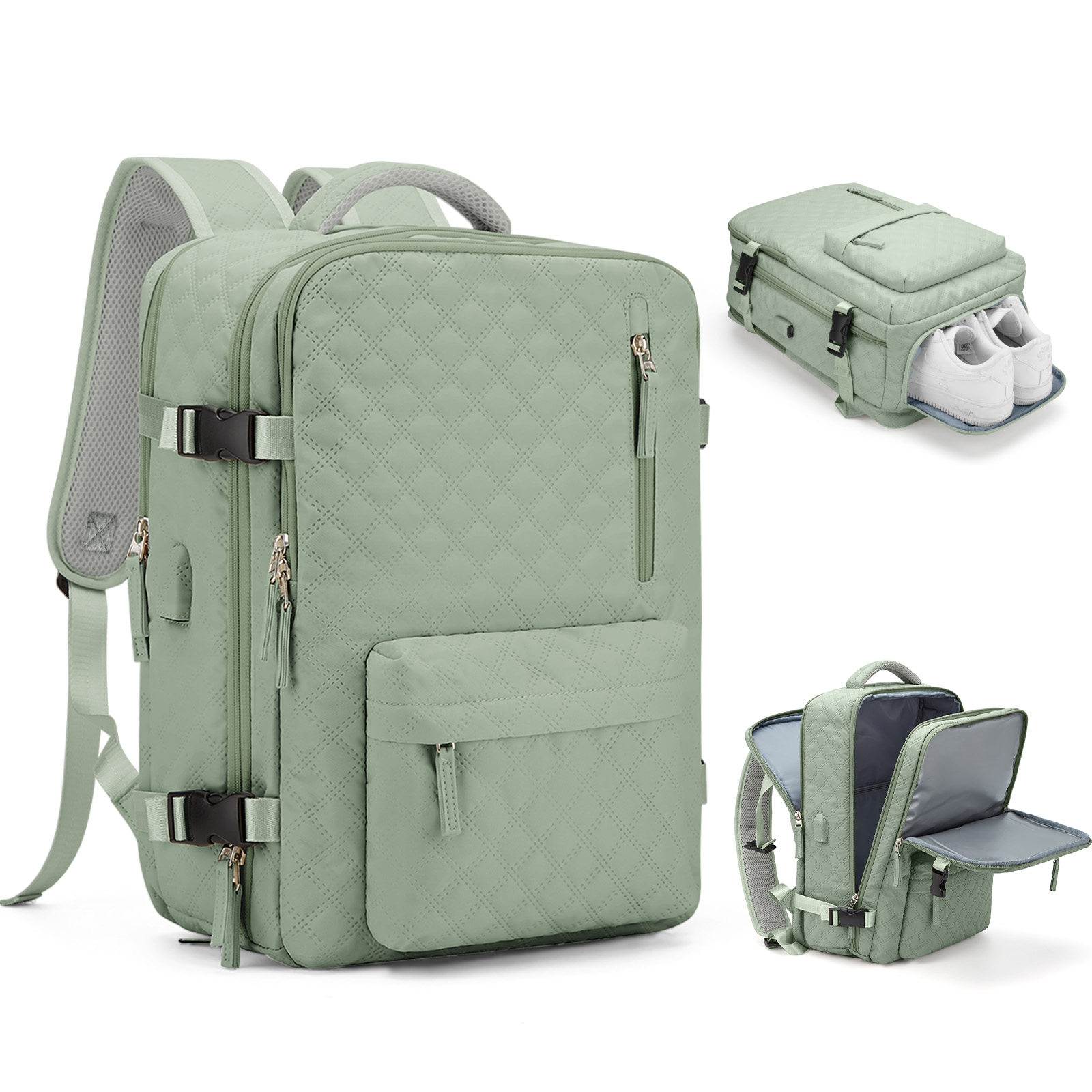 Easyjet 45x36x20 Reise rucksack für Männer Frauen Flug Handgepäck Handgepäck Tasche Weekender Tasche Kabinen größe Laptop Rucksäcke: Licht Grün