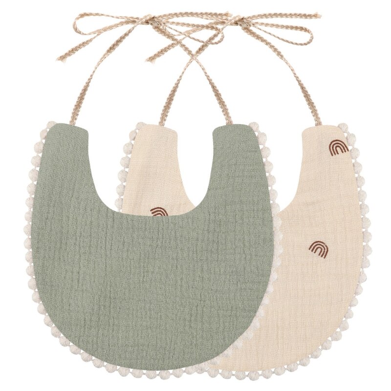 Double Side Print Bib Baby Kwastje Speeksel Handdoek Fotografie Voeden Burp Doek 87HD: 8