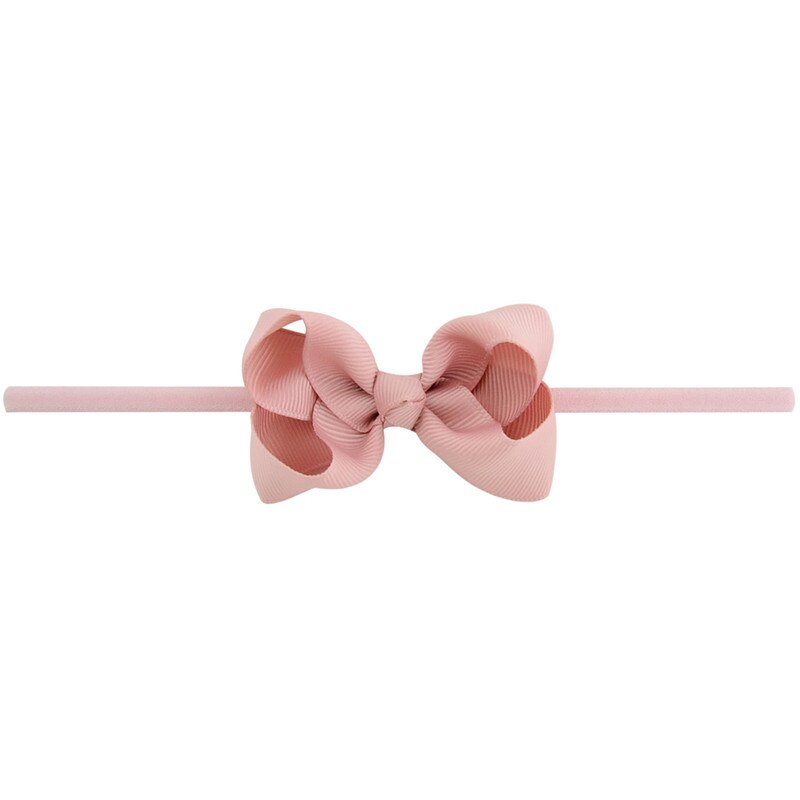 Baby Kids Kleine Leuke Hoofdband DIY boog-knoop Grosgrain Lint Boog Dunne Elastische Tulband Haarbanden Meisjes Hoofdbanden haar Accessoires: 16 Dark Pink