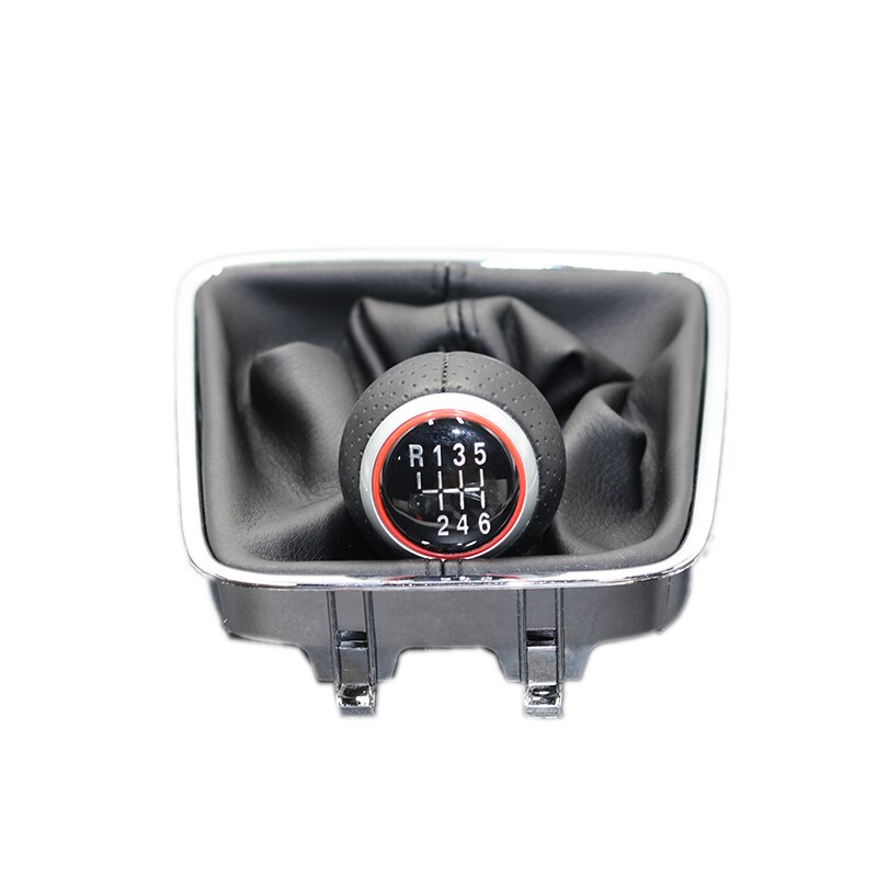 Voor vw tiguan 5n 2007 auto 5/6 versnellingen auto versnellingspook niveau pookknop met pu lederen laars: R123456 sets