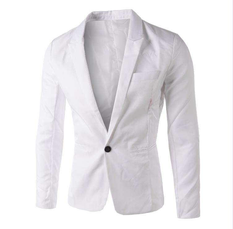 Chaqueta de traje de hombre sólido un botón Casual Blazer chaqueta normal de negocios Casual chaqueta