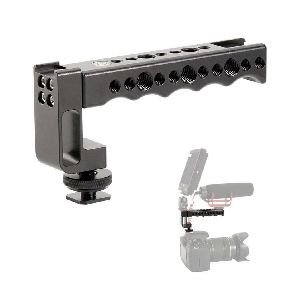 SLR DSLR Maniglia Extender Mount Video Stabilizzazione Durevole Sollevare In Lega di Alluminio Doppio Hot Shoe Facile Da Installare Per Sony A7 Ecc