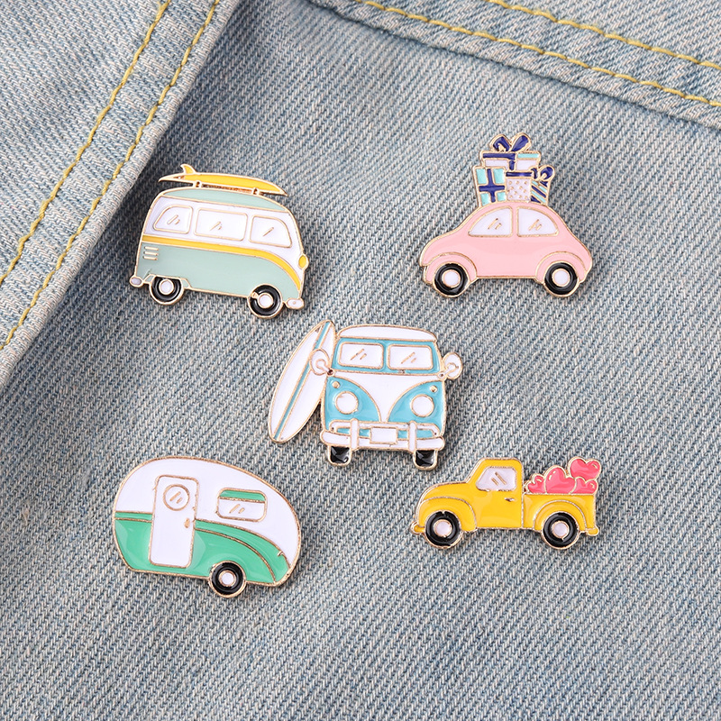 Broche de voiture en alliage pour femme, épingles en émail, voiture, Bus, voyage, , paysage, amour, , Badge, bijoux