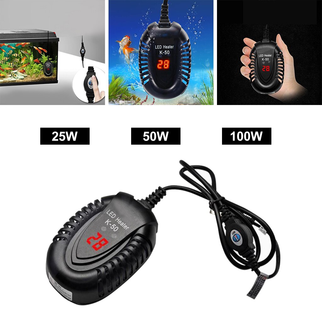 Fast Heating Aquarium Heater with LED Digital Temp Controller Submersible Fish Heater, for Freshwater Marine Tank