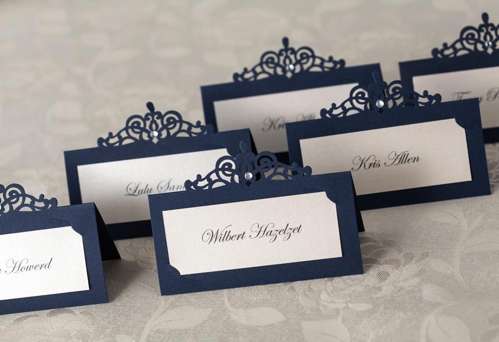 Tarjetas de Números de mesa de papel azul, soporte de tarjeta de nombre, lugar para decoración de bodas, fiestas y banquetes, 107x54mm, 24 Uds.