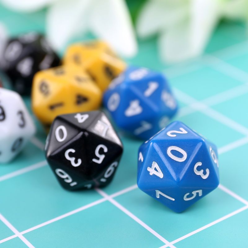 10 pçs/set jogo de tabuleiro de mesa lados d20, números de dados poliédricos d20, jogo de tabuleiro de mesa pxpf