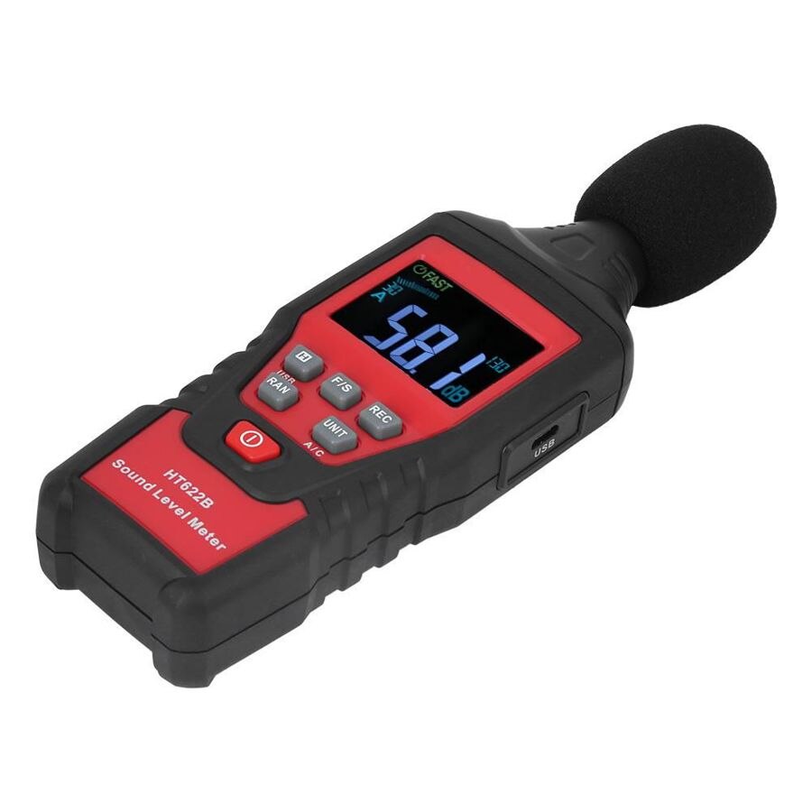 HT622B LCD Display Handheld Sound Level Meter Noise Decibel Tester Testing Tool Instrument Noise Level Meter