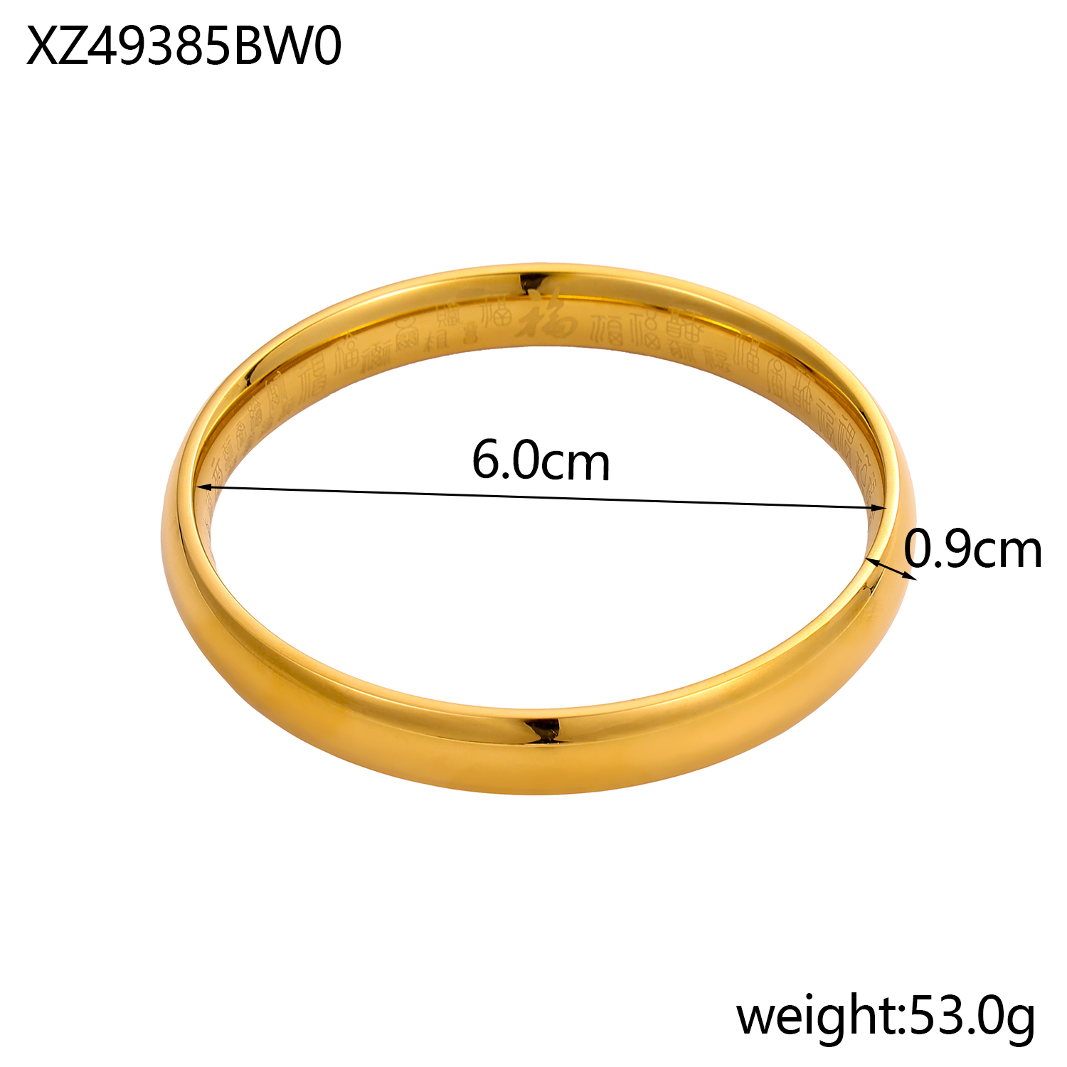 Stainless Steel Fashionable 18K Gold Plated Colorless Jewelry Hollow Bracelet Women's Chunky Bangles Bracelets: Black Gun Plated