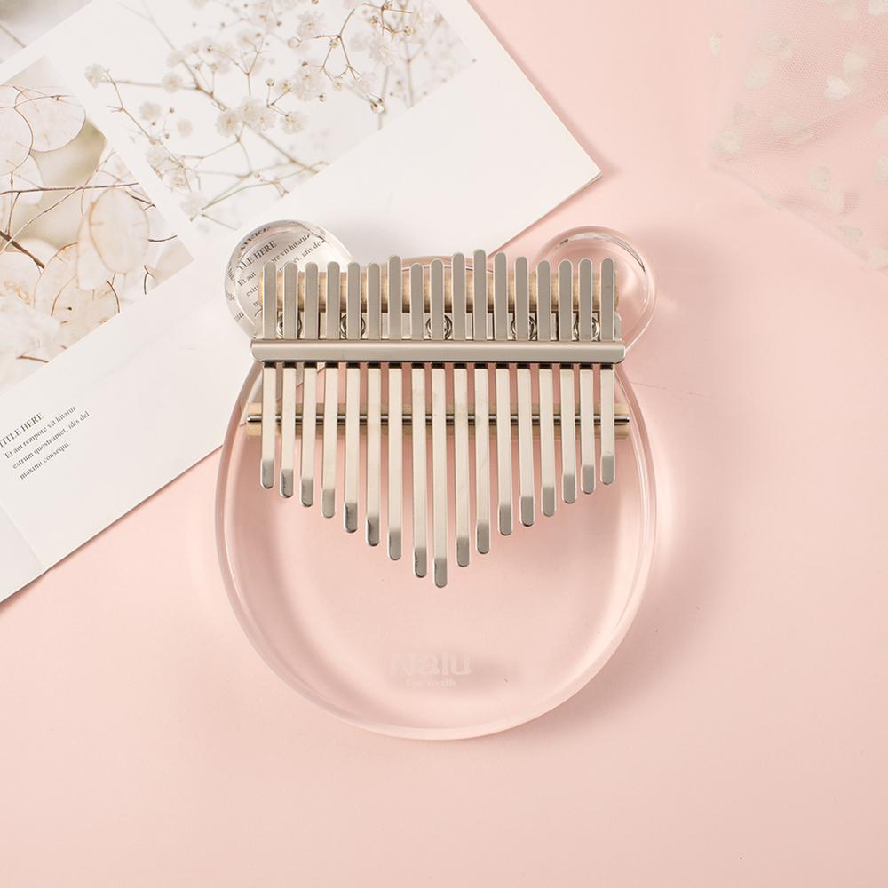 Nalu NK-CT 17 key Kalimba Crystal Cat Bear Shape Acrylic Thumb Piano Mbira Calimba Transparent Keyboard Musical Instrument