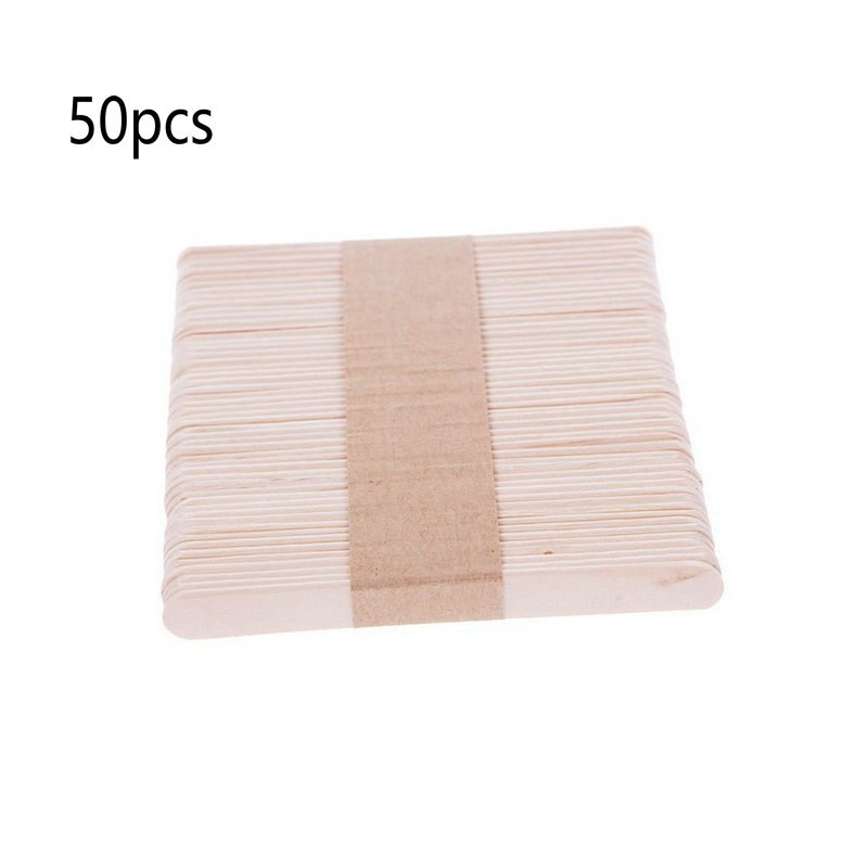 50Pcs Popsicle Sticks Natural Wooden Sticks Popsicle Candy Stick Homemade Kid DIY Hand Crafts Art Tools