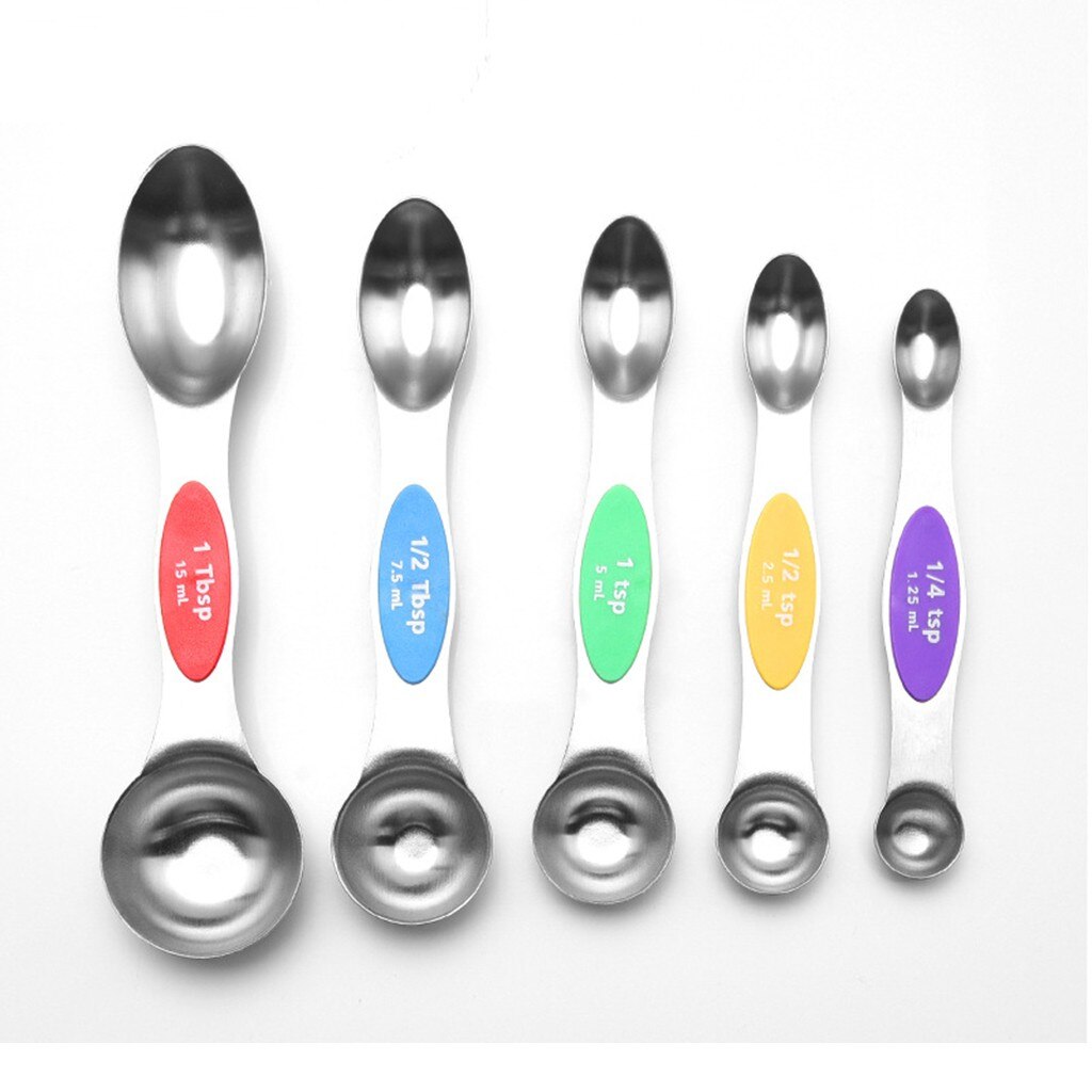 Fast ShippingPractical and Durable 5pcs Measuring Cups and Spoons Set Stainless Steel Kitchen Tool Baking Teaspoon