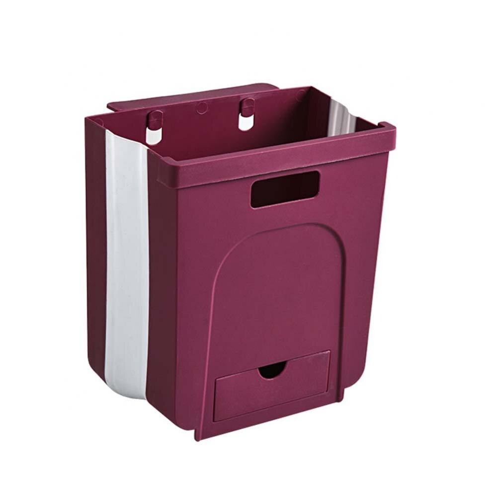 Kitchen Cabinets Door Hanging Trash Bin PP Rubbish Bin Wall Mounted Waste Bin Dustbin Garbage Can cubo basura ведро для мусора: Rood