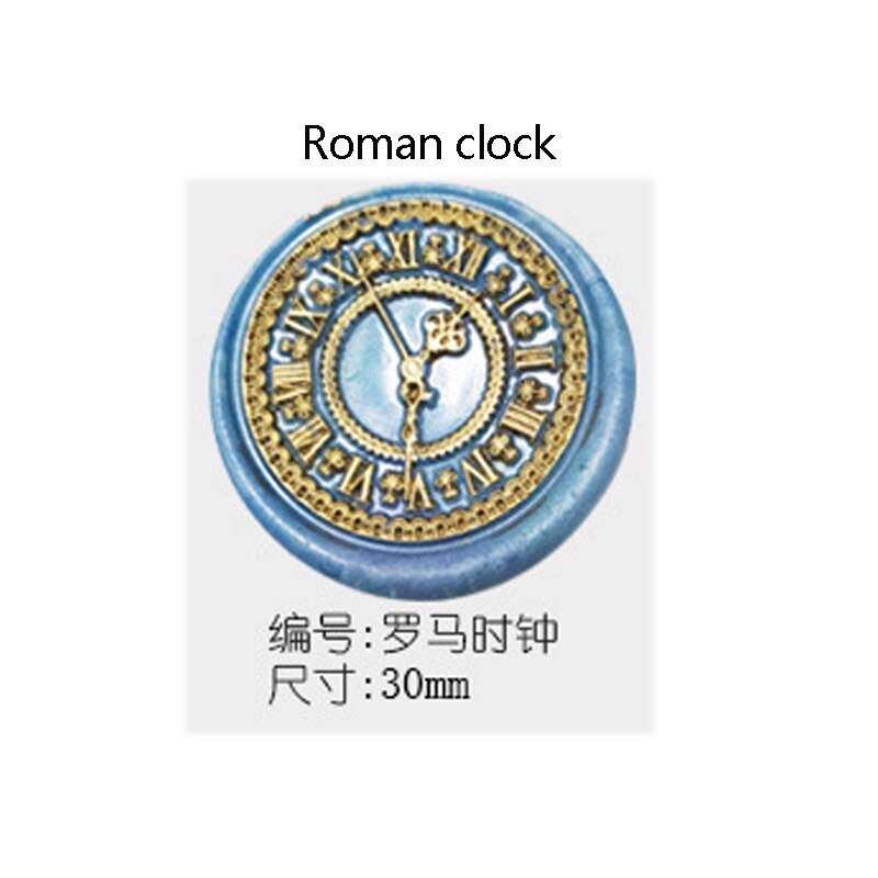 WYSE Wax Seal Stamp Roman Gear Clock Sealling Wax / Wax Stamps Head Wooden Handle Set for DIY Scrapbooking Envelope Card Tools: Yellow