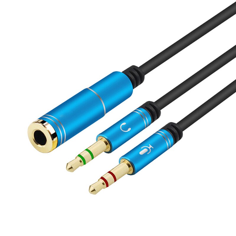 Mini jack 3.5 mikrofon hovedtelefoner y splitter adapter kabel ,3 5 minjack stereo lyd &amp; mic stik  to 4 polet jack hovedtelefon øretelefon