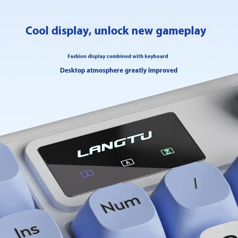 Langtu L98 3 tryb klawiatura mechaniczna z ekranem 99 klawiszy bezprzewodowa Bluetooth bezprzewodowa podkładka Rgb pokrętło komputerowa klawiatura do gier prezent