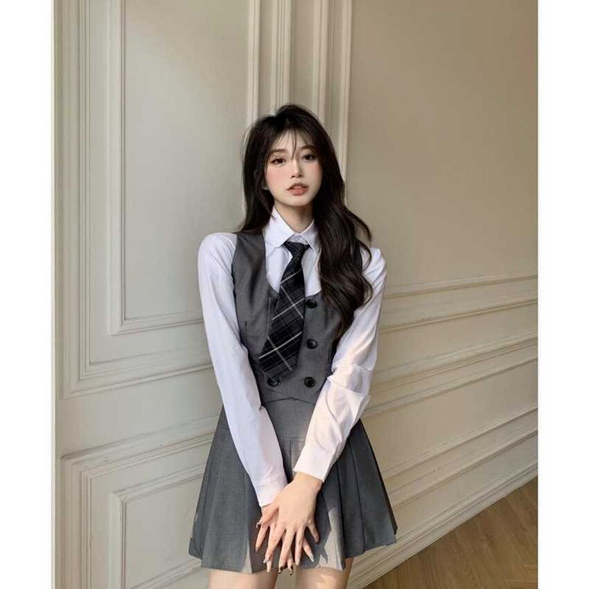 Uniforme japonais Kawaii Jk pour femmes, tenue scolaire pour filles, veste décontractée, cravate, jupe plissée, robe moderne pour dames, 2022