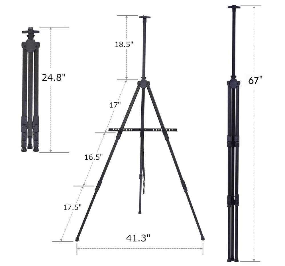 Portable Adjustable Metal Sketch Easel Stand Foldable Travel Easel Aluminum Alloy Easel Sketch Drawing For Artist Art Supplies