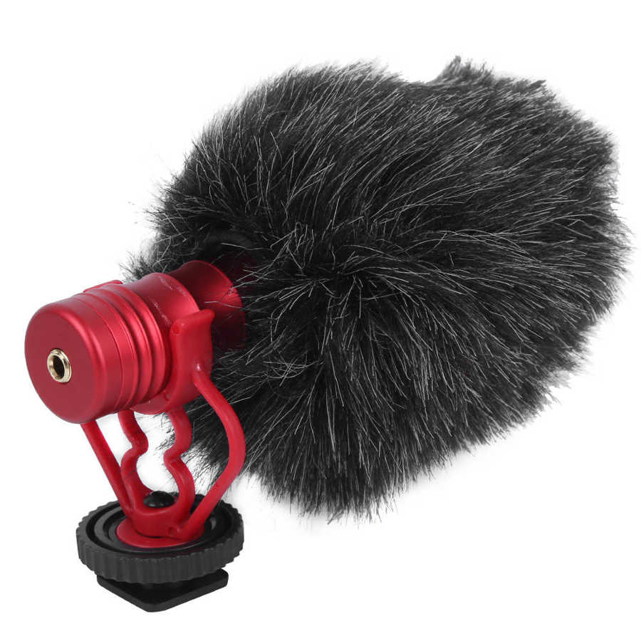 Mini Portable 3.5mm Condenser Microphone Phone Vlogging Video Record Camera Interview Mic with Muff studio microphone