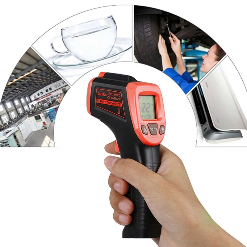 GM320S Infrared High Temperature Thermometer Industry Pyrometer 600℃ /1112℉ T3EC