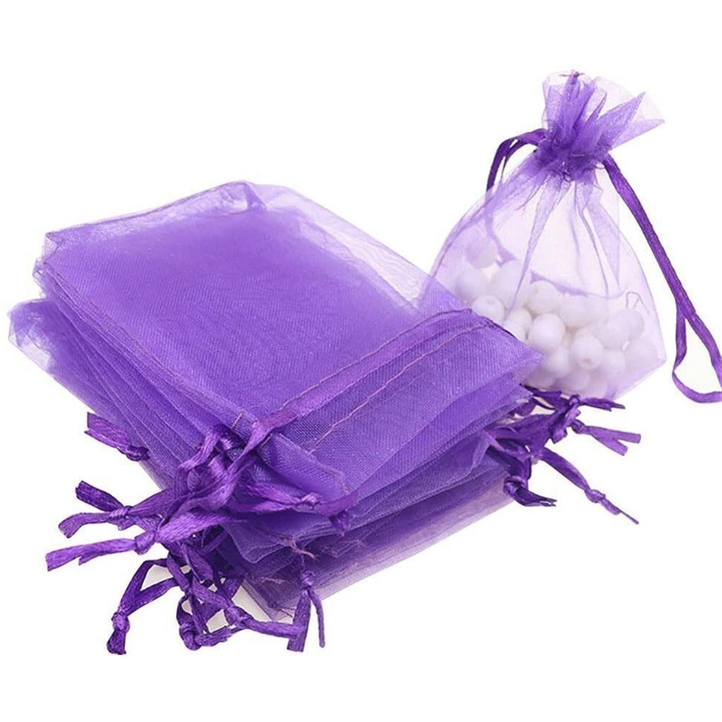 10Pcs Sieraden Bag Wedding Koord Organza Sieraden Bag Display Verpakking Sieraden Zakjes Effen Kleur