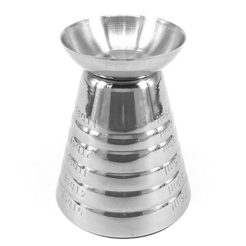 75ml mål kop ounce jigger bar cocktail drink mixer 3 in 1 spiritus måle kop måle kaffe krus