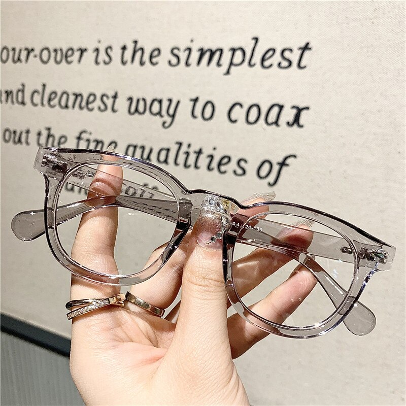 Men Anti Blue Light Glasses Frame Women Retro Eyeglasses Frames Ladies Candy Color Optical Spectacle Green Frame: gray