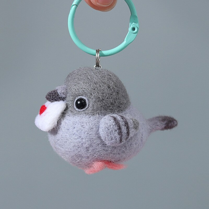 Non Finished DIY Women Handmade Letter Pigeon Dove Wool Needle Felt Kit Needlepoint Supplier Material Package Kit For Beginner: A0509