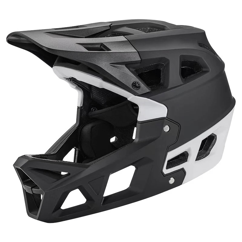 Casco de Ciclismo de cara completa para hombre y adulto, casco integral todoterreno DH BMX, ultraligero, CE CPSC, Ciclismo de seguridad: l / Blanco