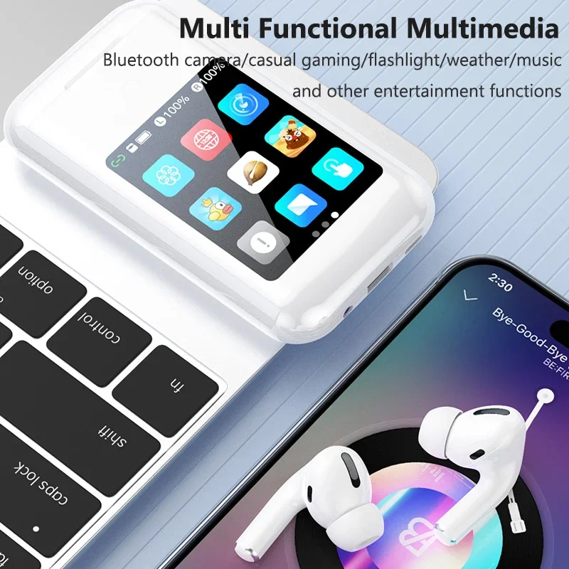 Bluetooth Wireless Headphones 8000mAh Charging Case In Ear Headset Power Bank With Mic 3 in 1 2.8-Inch Screen Touch Earphones