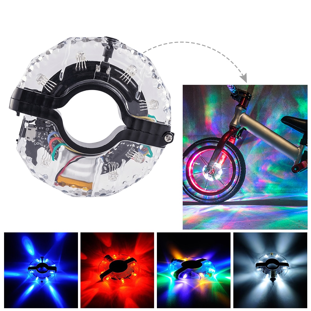 18 Led Kleurrijke Fietsverlichting Spoke Wheel Lamp Fiets Accessoires Kinderen Balans Auto Usb Opladen Waterdichte Lamp