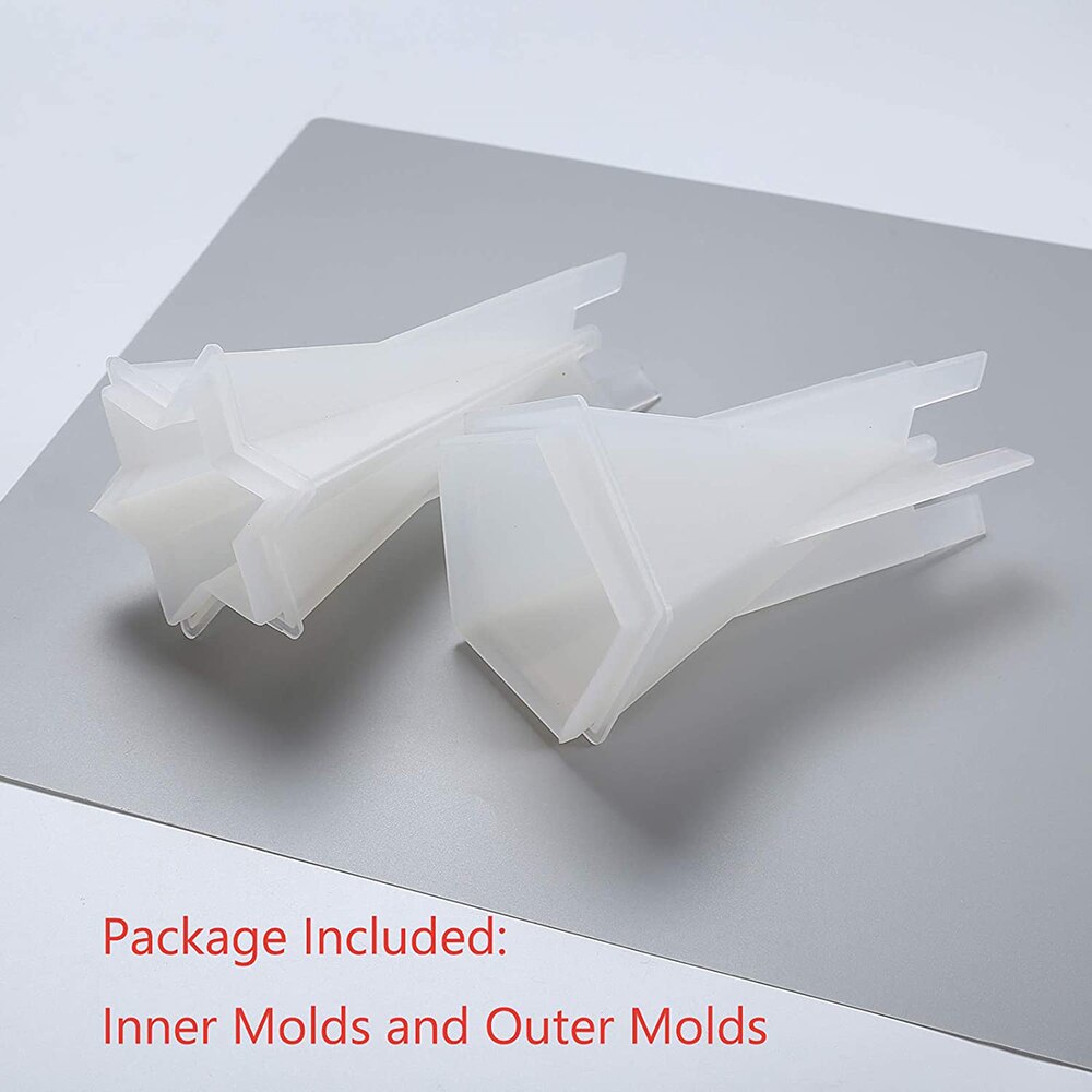Molde de cono Hexagonal de silicona para manualidades, molde de cono Pentagonal, moldes transparentes y flexibles para fundición con resina, cemento y vela