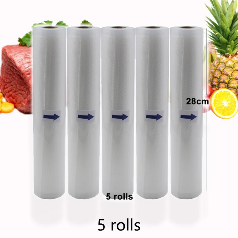 Vacuum Bags For Food Vacuum Sealer Film Vakum Sealing Vacum Package Vaccum Seal Packer 5 Rolls/lot 28cm*500cm