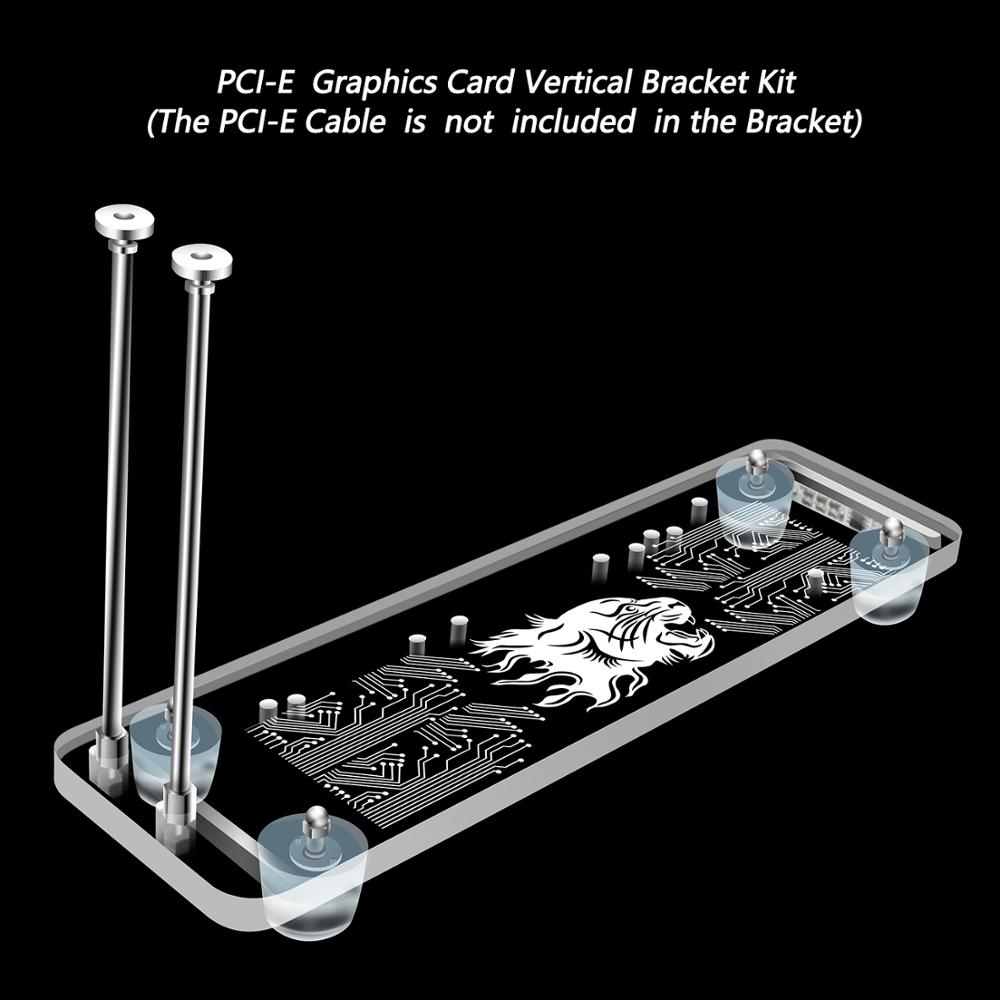 PCI- E 3.0 16X Graphics Card vertical kickstand/base with RGB LED Light for DIY ATX case