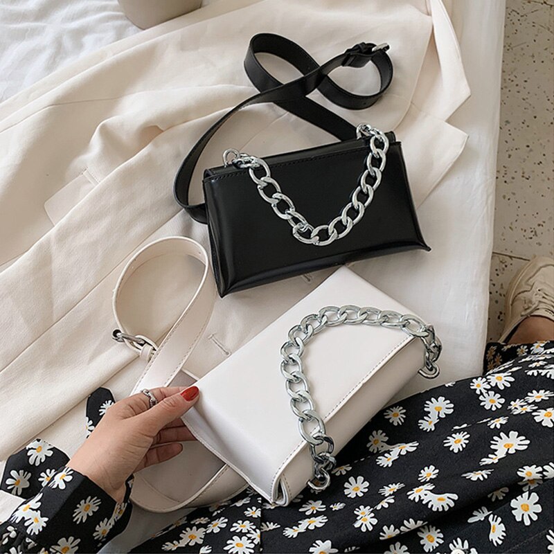 Moda corrente saco da cintura para as mulheres de couro do plutônio cor sólida casual pequeno quadrado sacos de ombro feminino crossbody peito pacotes sacos sac