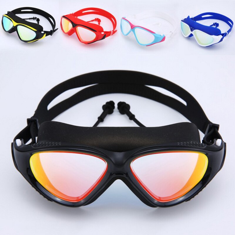 Svømmebriller voksen vandtæt uv-beskyttelse anti-tåge justerbare dykningsbriller svømmebriller