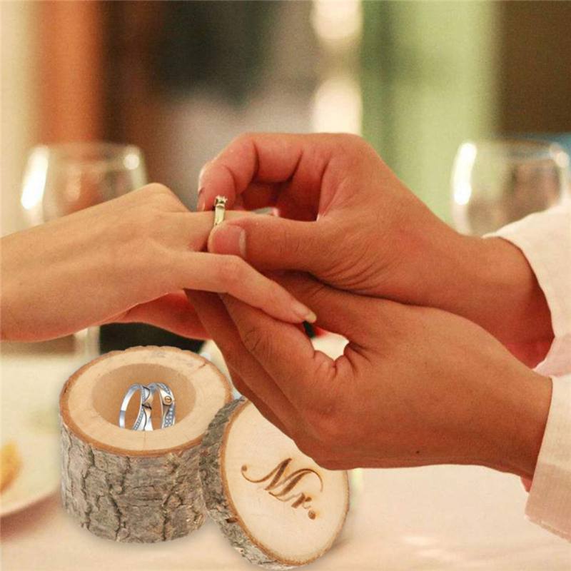 Wedding Ring Bearer Wooden Ring Bearer Box Wedding Rings Holder for Valentines Day Wedding Supplies Valentine\\\'s Day