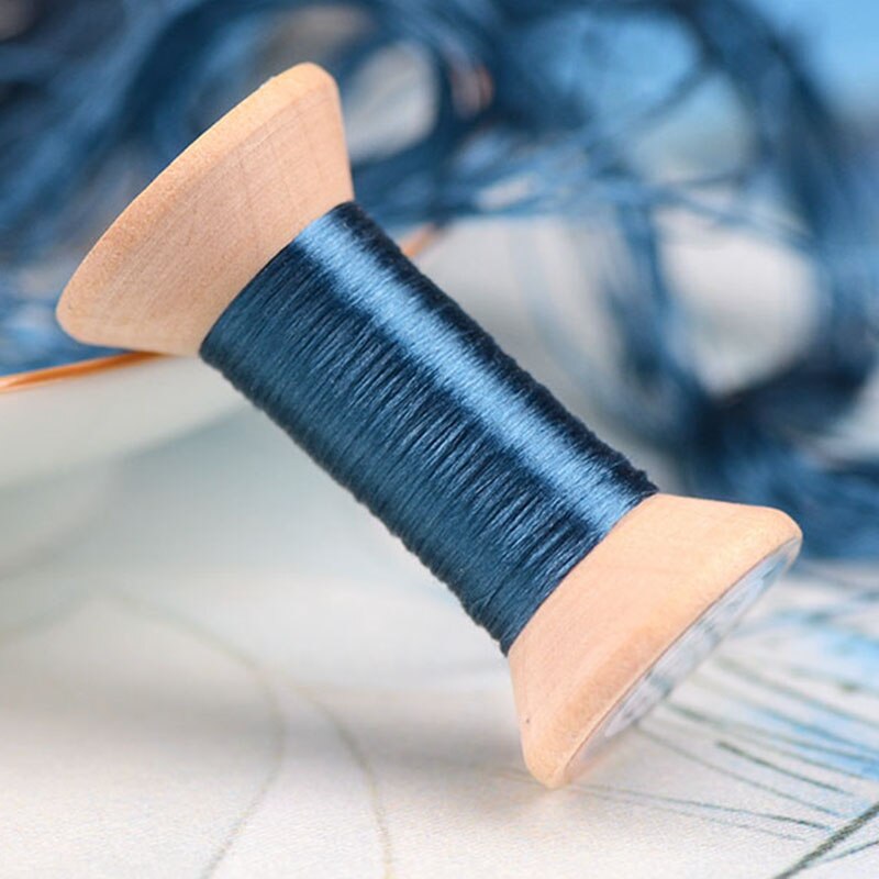 Liten rulle hushållssytrådar spolar/tråd-silkesbroderilinje/lilablå/handgjord broderitråd/broderi: 5
