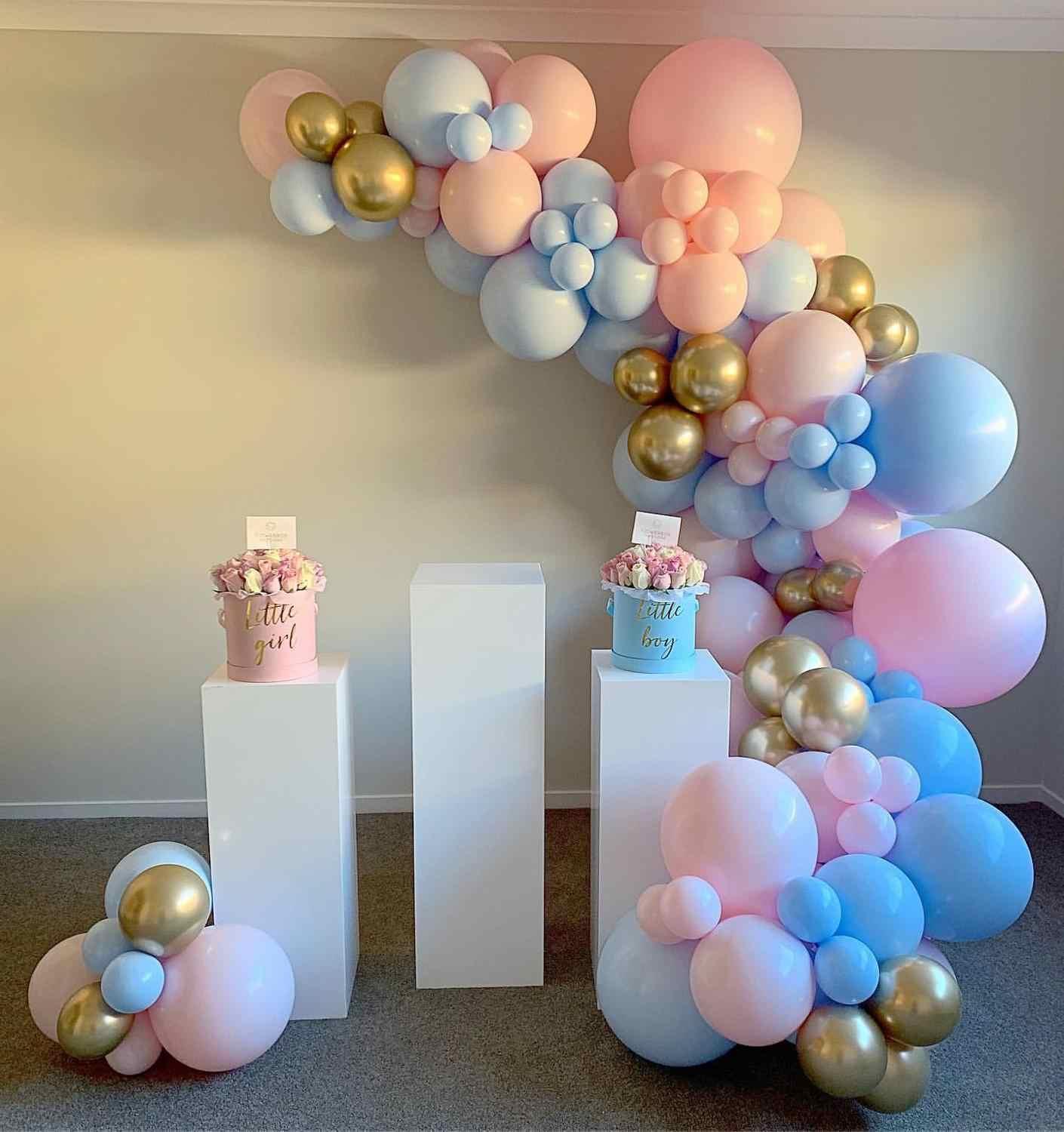 Pink blå bue guirlande ballon kit star moon folie balloner bryllup fødselsdag baby shower fest indretning forsyninger luftkugler globos